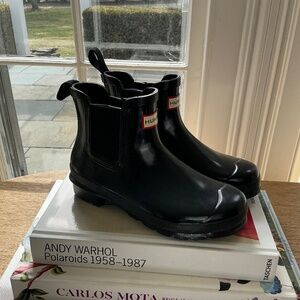 Hunter Boots, short/black, size 7
